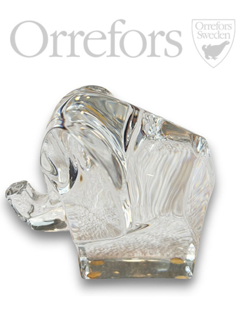 Vintage Orrefors Crystal Elephant Figurine / Paperweight, Father's Day, Only $69